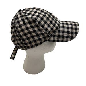 Marcus Adler Black White Gingham Check Adjustable One Size Womens Baseball Hat